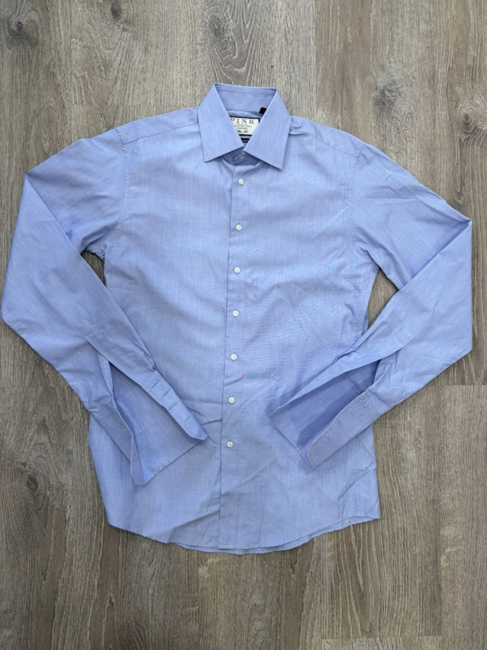 Thomas Pink London "The 1984" Slim Fit Blue Dress Shirt 15 / 35.5